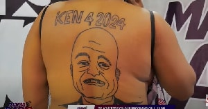 Meet woman who tattooed Kennedy Agyapong’s face on her back