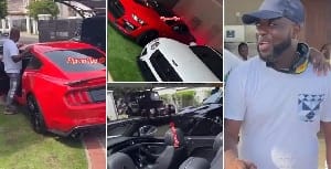 Kofi Abban displays his garage filled with expensive cars