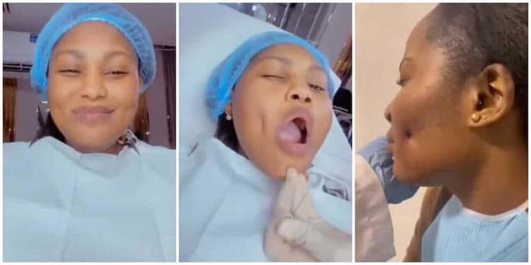 Social media users react over viral video of ladies getting artificial dimples