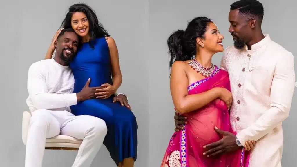 Mawuli Gavor and wife attend event with newborn baby
