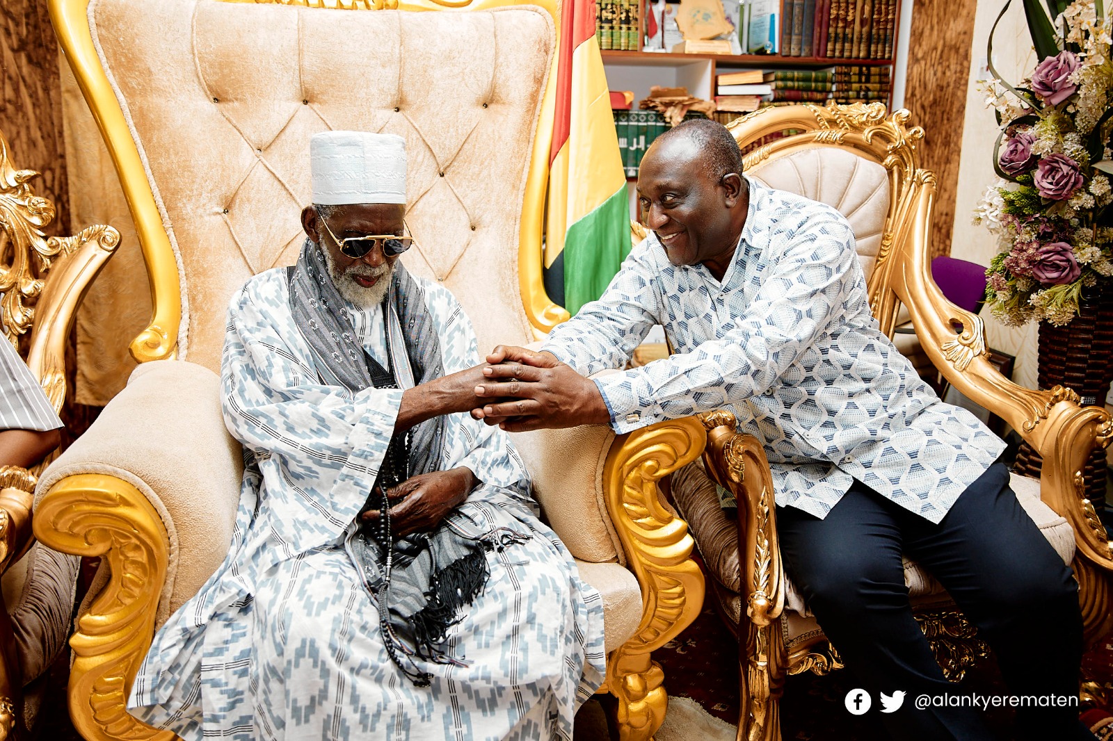 Alan Kyerematen provides the Chief Imam with food