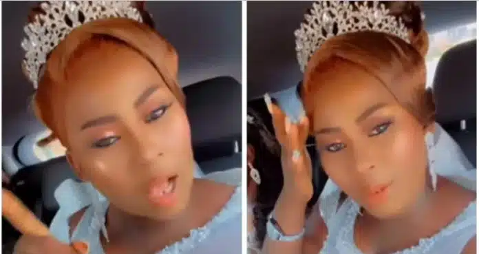 Bride cautions ladies never to fall in love while on her way to get married