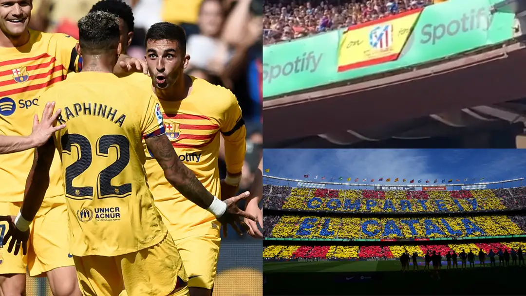 Barcelona explains why Spain’s flag was pulled down from the Camp Nou advertising boards