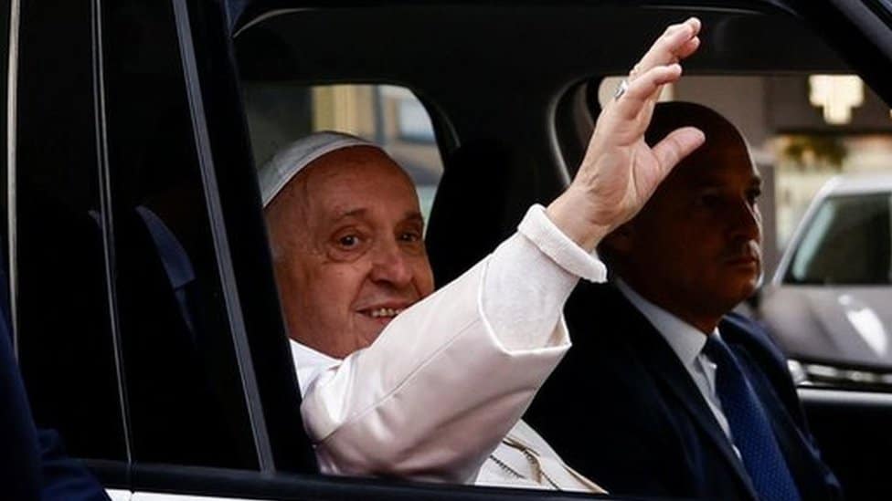 Pope Francis “alive” as he leaves hospital