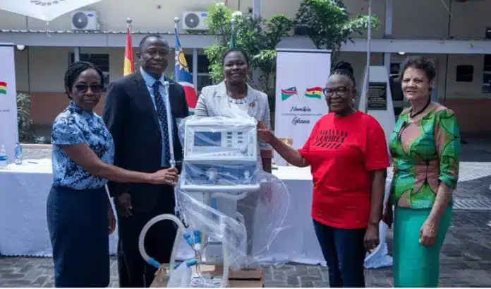 Korle Bu PICU receives ventilator from  Namibia High Commission