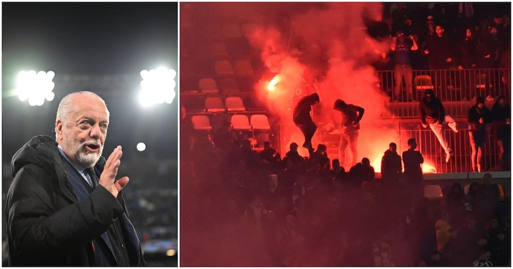 Napoli fans fight, light fireworks inside stadium after 4-0 loss to AC Milan