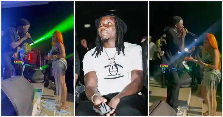 Netizens react to lady spraying cash on Stonebwoy