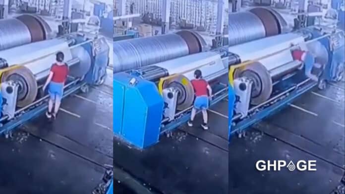 Lady nearly dies after factory machine traps her hand