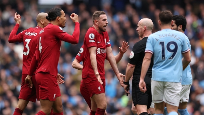 FA charges Liverpool for circling  referee during Man City defeat