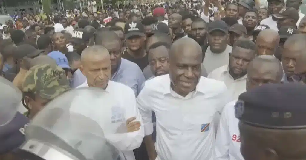 Opposition parties demonstrate in Kinshasa, calling for transparent elections