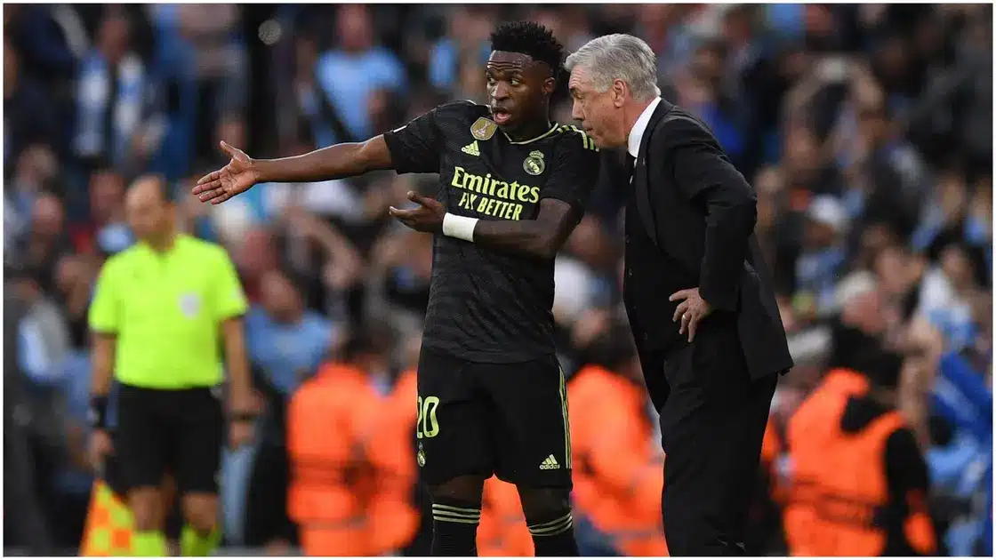 Ancelotti’s ‘favourite’ Vini Jr seemed to disagree with him after City’s first goal
