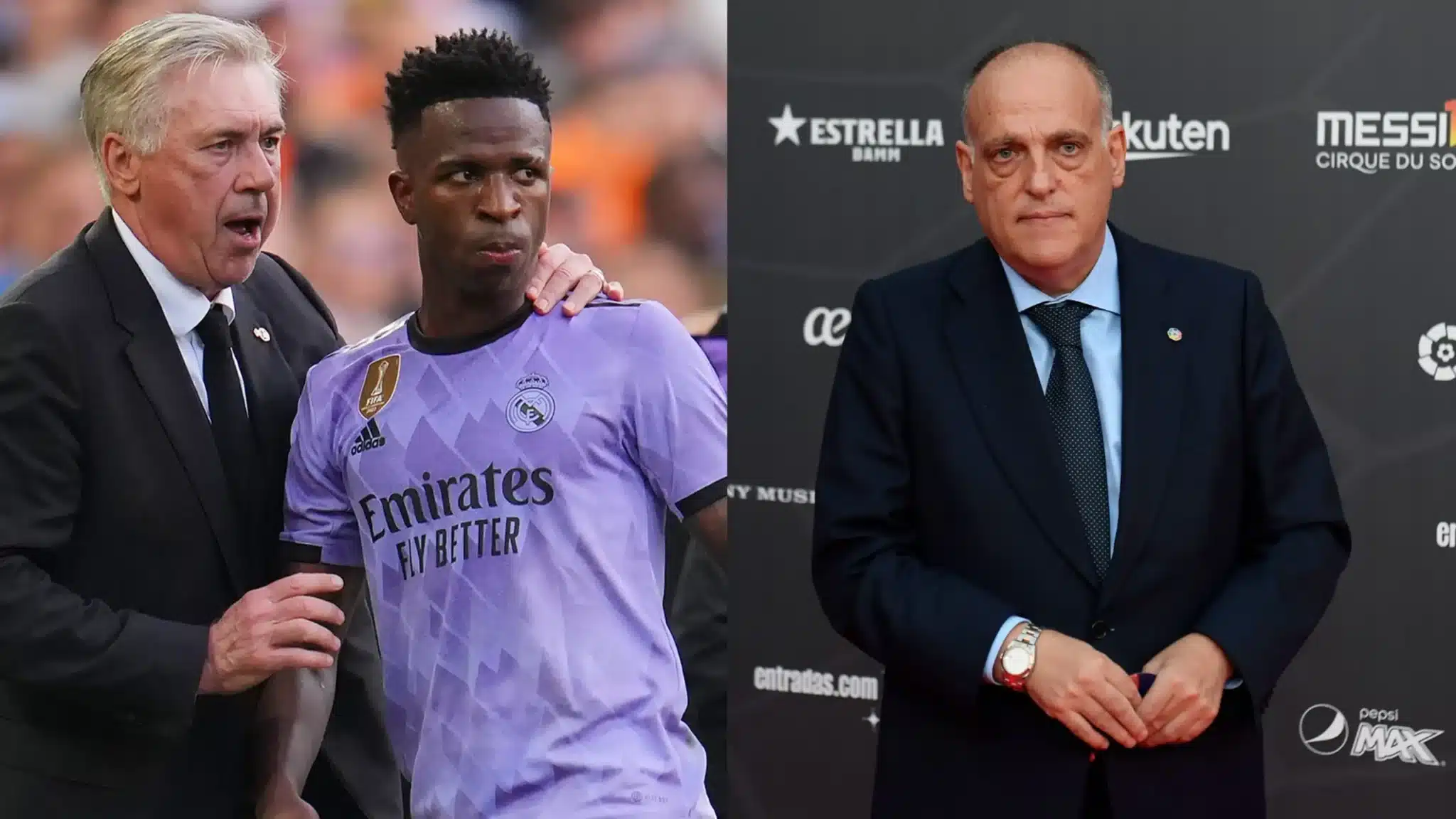 La Liga president Javier Tebas apologizes to Vinicius Jr
