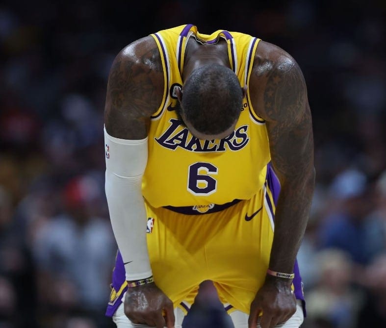 LeBron James misses six of his three-pointers in Nuggets game