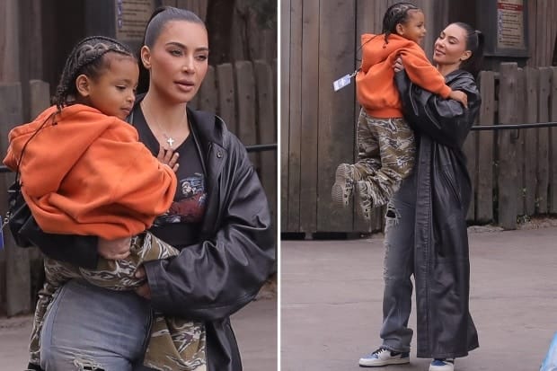 Kim Kardashian flaunts her natural curves in a pair of jeans