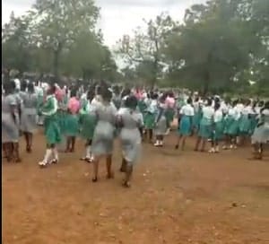 We want food – Students of OLL Model Girls SHS chant as they protest ‘one-way’ meal served at dinning