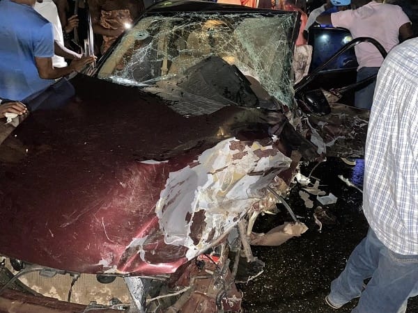 Motorists severely injured in a gory accident in Madina