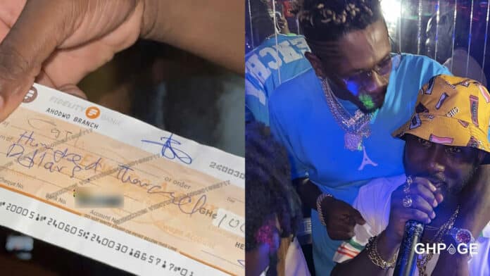 Shatta Wale gifts a friend $100k cheque on his birthday 