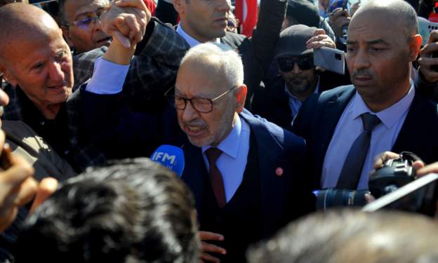 Tunisia’s Rached Ghannouchi jailed for a year