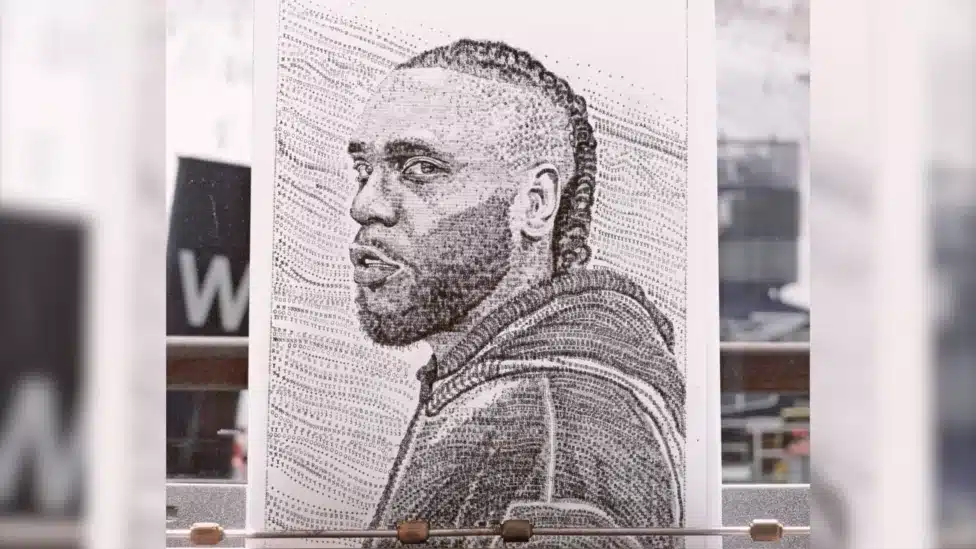 “So sick” – Burna Boy awestruck by Essex typewriter artist’s portrait of him