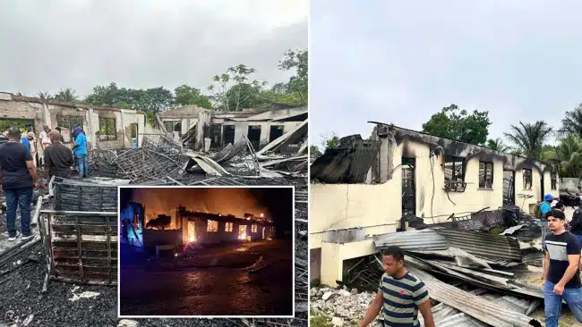 At least 20 children murdered as fire burns a dormitory