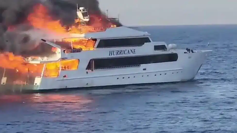 Three Britons displaced after boat fire in Egypt