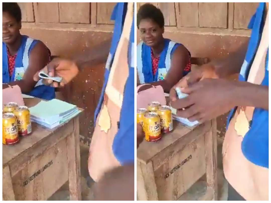Video: Electoral officer caught on camera taking bribe at Assin North