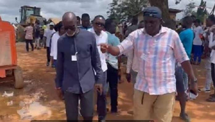Gabby Otchere Darko appears at Assin North’s electoral grounds
