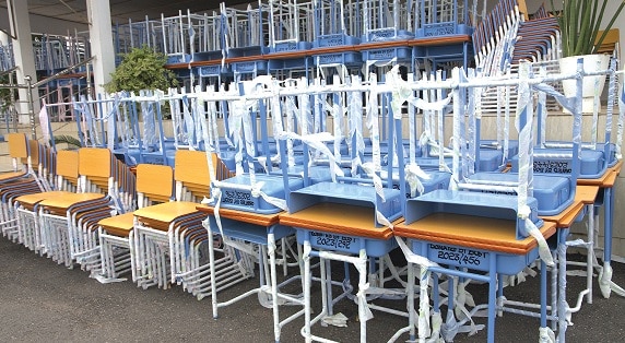 Accra Academy receives 550 desks from BOST