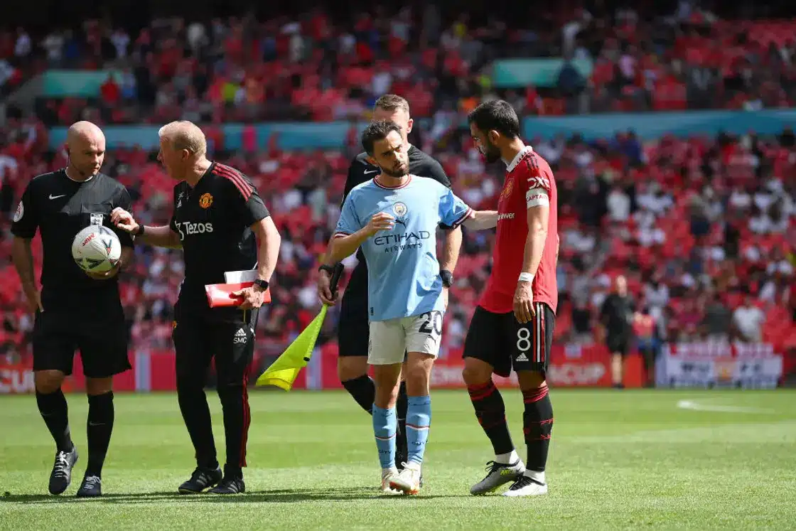 Bernardo Silva got angry at Portugal teammate Bruno Fernandes during FA Cup final