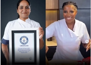 Indian chef Lata Tondon reacts after Hilda Baci overthrew her