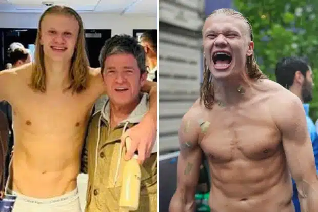 Haaland flaunts transformed body few weeks after posing in underwear with Noel Gallagher