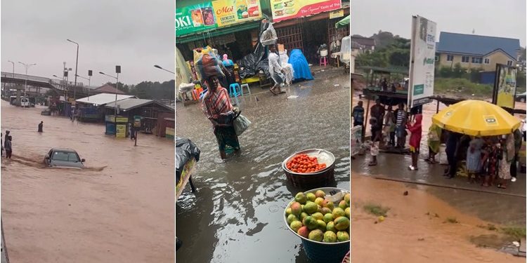 Parts of Accra flooded after today’s downpour