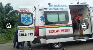 John Kumah was rushed to the hospital at dawn in an ambulance
