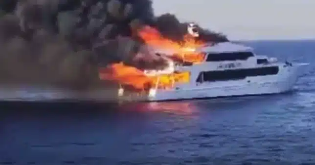 Tourist boat in Egypt catches fire while transporting British tourists