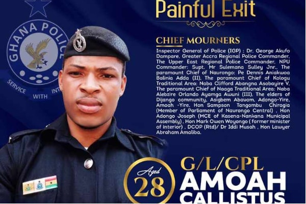 Pre-burial service for slain police officer in Ablekuma bullion van attack slated for July 14