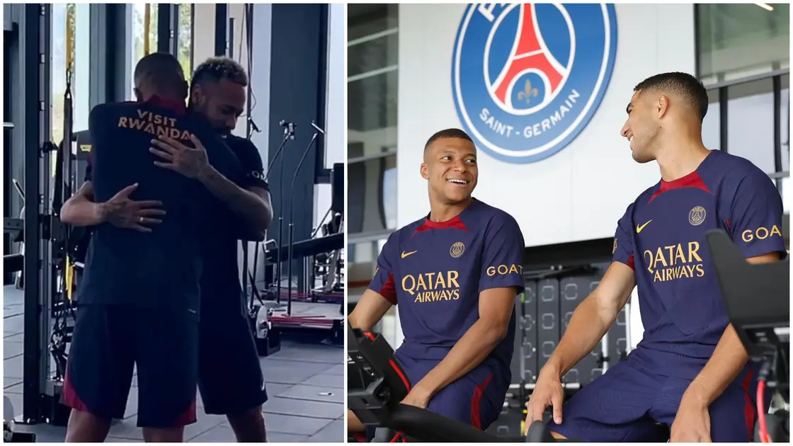 Mbappe shows up for training at PSG training complex, links up with Neymar and Hakimi