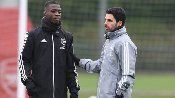 Nicolas Pepe express dissatisfaction with Arsenal manager Mikel Arteta after loan spell