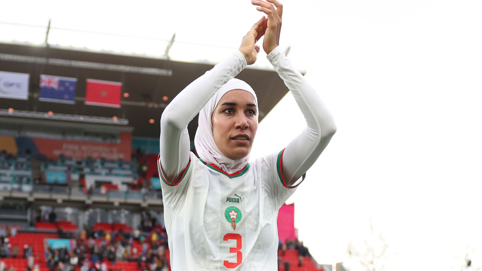 Historical! Moroccan player, Nouhaila Benzina first to wear hijab