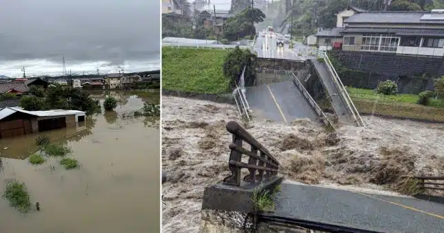 360,000 people evacuate as bridge in Japan collapses due to severe rain