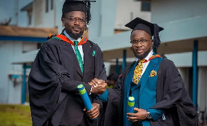 KK Fosu congratulations Samini and Kokoveli on graduating from GIMPA
