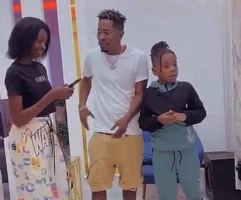 Shatta Wale reunites with his son and daughter in a fun moment