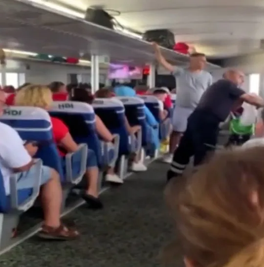 Fearful passengers cry as ship battered by a ‘apocalyptic storm’