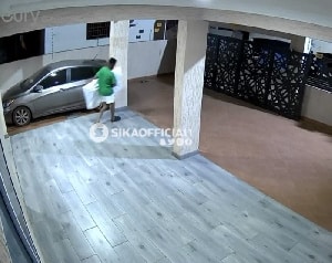 Man captured on CCTV stealing bedsheets, TV, other items from Airbnb in Ashaiman