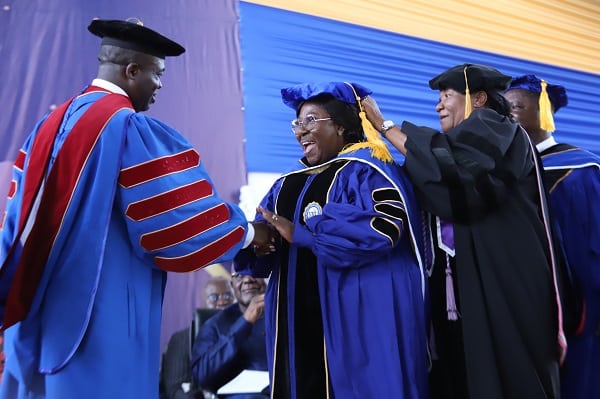 Chief of Staff, Frema Osei-Opare, receives Doctorate degree from Valley View University