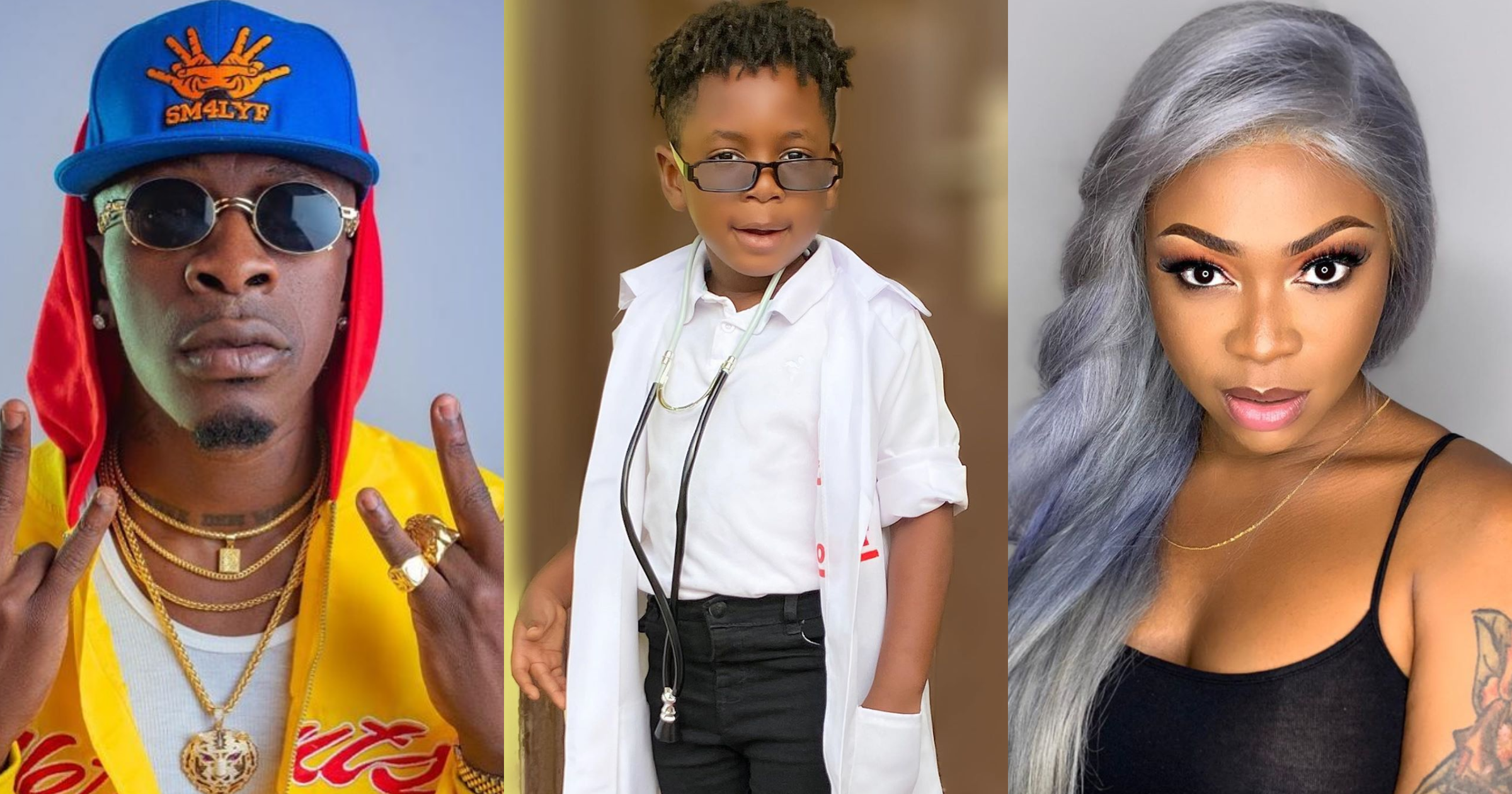 Michy shaves off Majesty’s dread locs to please Shatta Wale