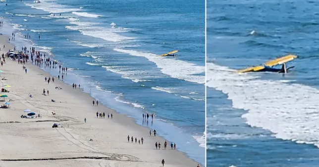 Myrtle Beach in US witnesses a plane crash into the sea
