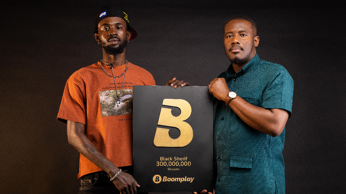 Black Sherif receives 300million streams plaque from Boomplay