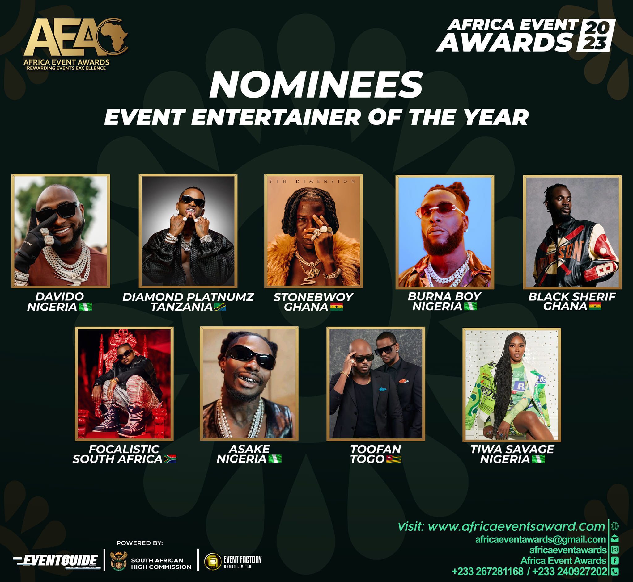 Full list of nominees for the Africa Event Awards 2023