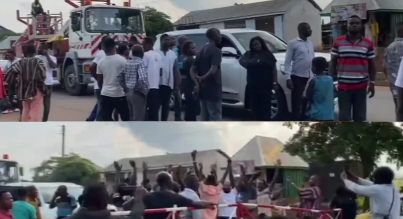 Video: MP, DCE fight over broken traffic light causing chaos in Tuobodom