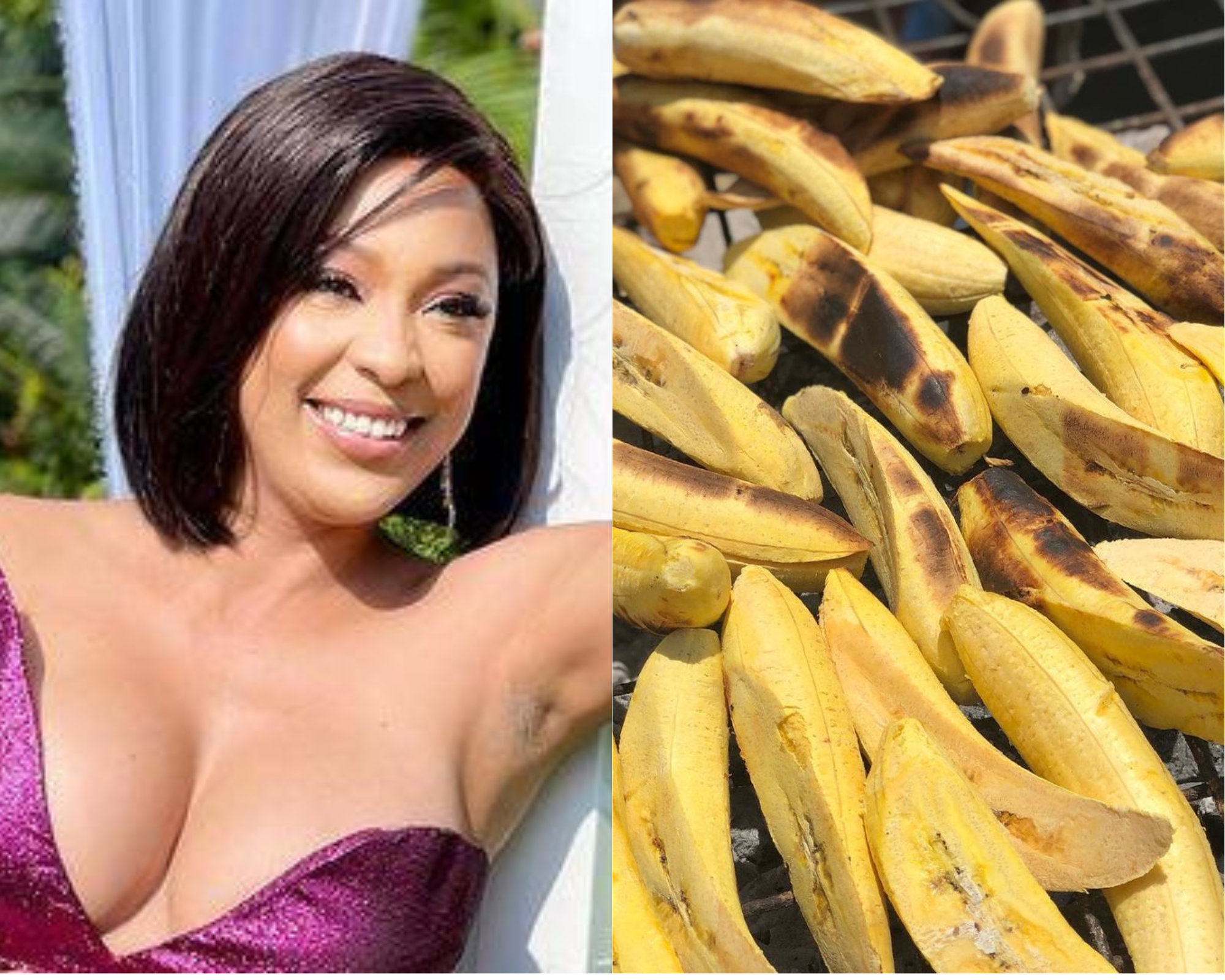 Nikki Samonas displays her love for roasted plantain